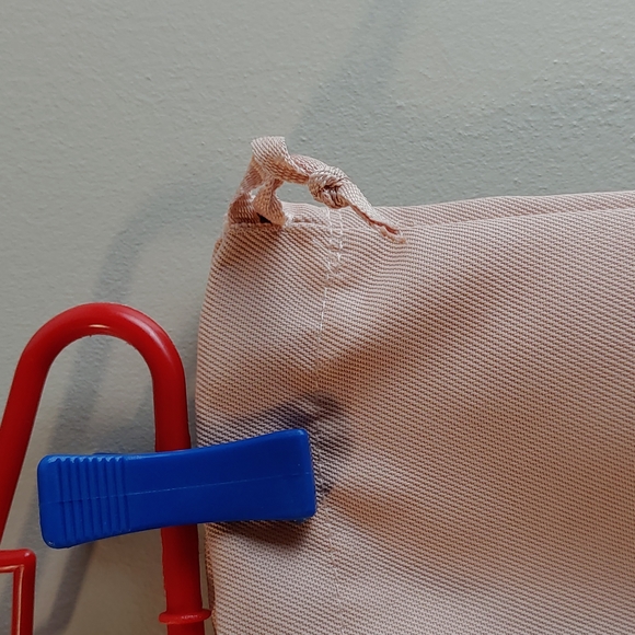 COPY - New Stuart Weiztman Drawstring Dust Bag - Pink Navy Logo - Picture 3 of 3